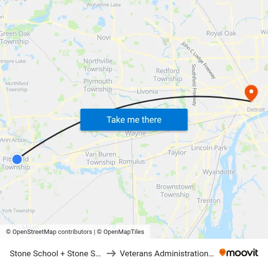 Stone School  + Stone School Cir to Veterans Administration Hospital map