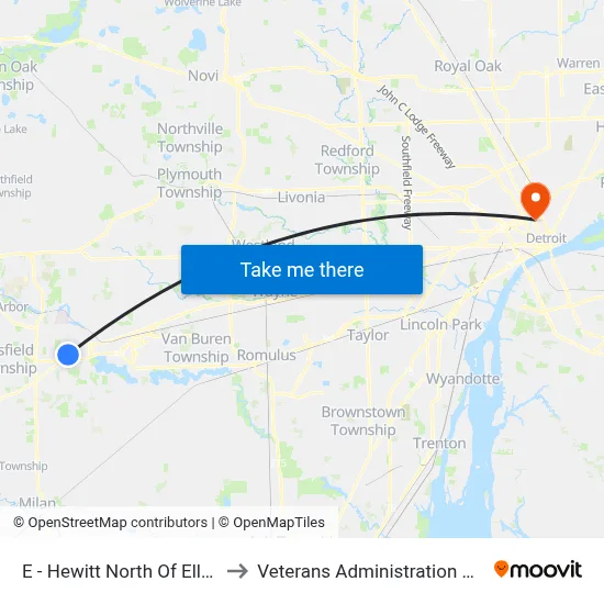 E - Hewitt North Of Ellsworth to Veterans Administration Hospital map