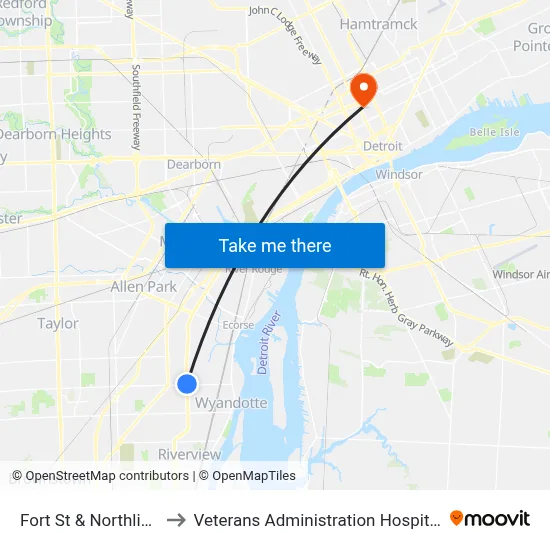Fort St & Northline to Veterans Administration Hospital map