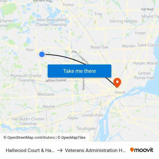 Hallwood Court & Halsted to Veterans Administration Hospital map