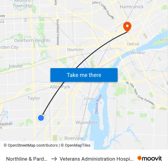 Northline & Pardee to Veterans Administration Hospital map