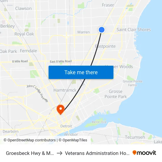 Groesbeck Highway & Martin to Veterans Administration Hospital map