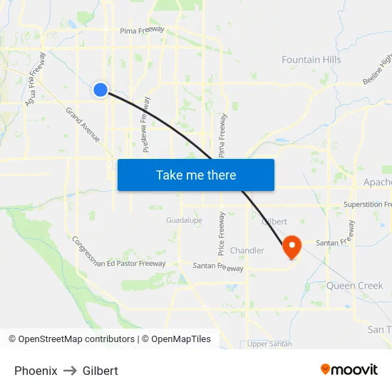 Phoenix to Gilbert map