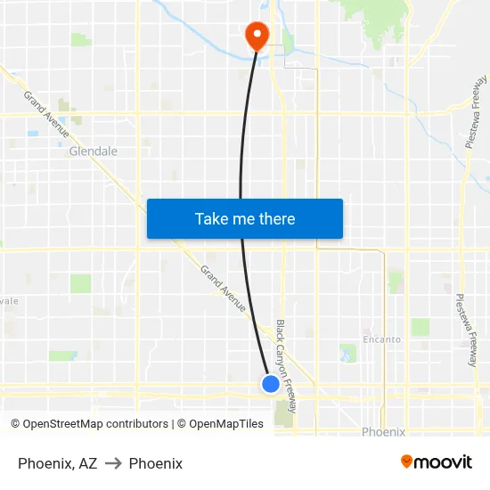 Phoenix, AZ to Phoenix map