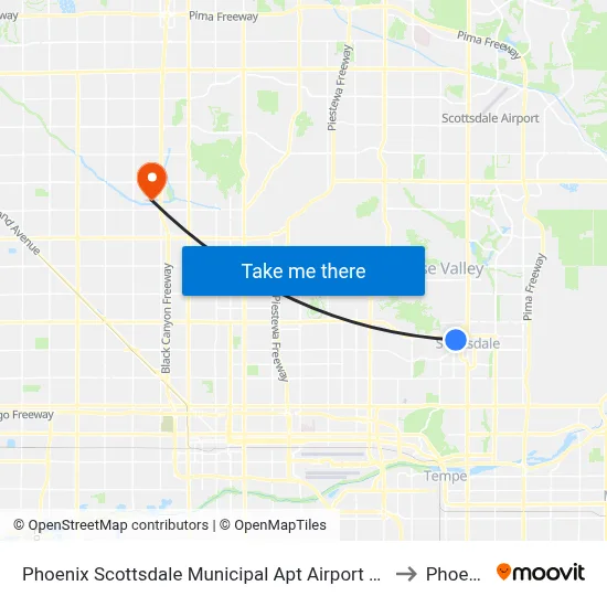 Phoenix Scottsdale Municipal Apt Airport (SCF) to Phoenix map