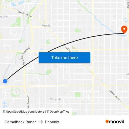 Camelback Ranch to Phoenix map