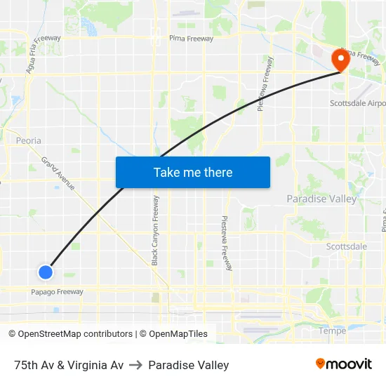 75th Av & Virginia Av to Paradise Valley map