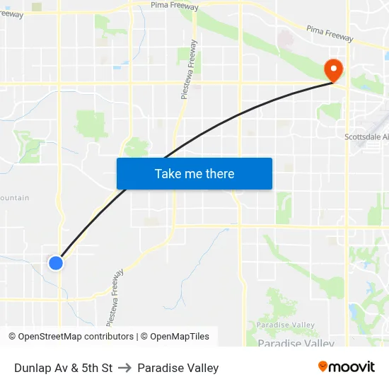 Dunlap Av & 5th St to Paradise Valley map
