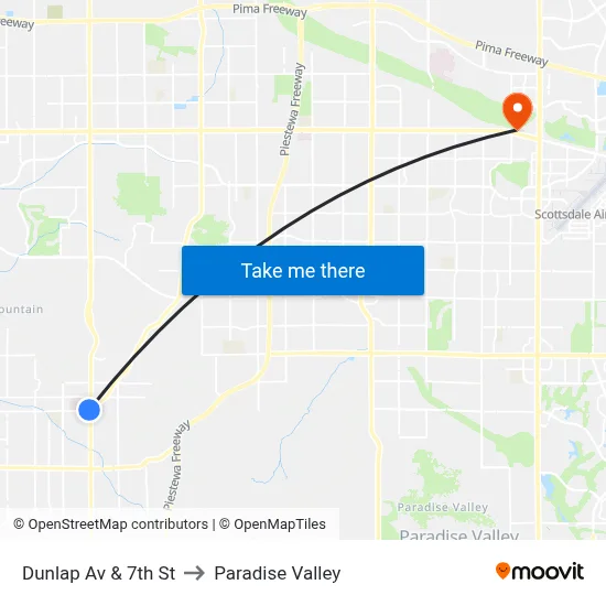 Dunlap Av & 7th St to Paradise Valley map