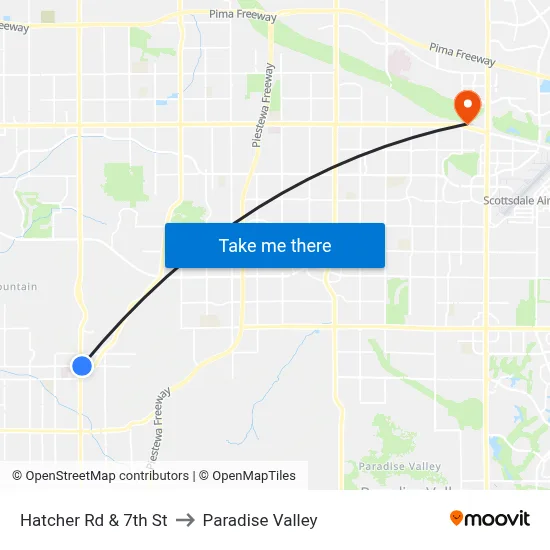 Hatcher Rd & 7th St to Paradise Valley map