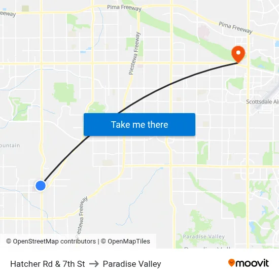 Hatcher Rd & 7th St to Paradise Valley map