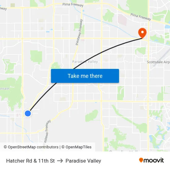 Hatcher Rd & 11th St to Paradise Valley map