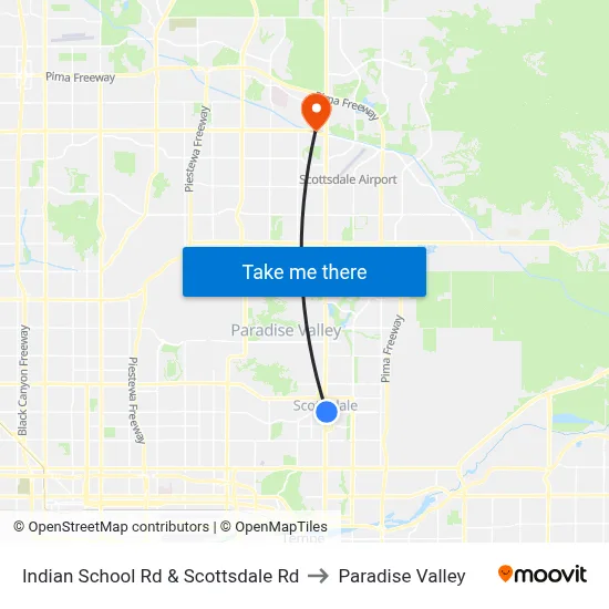 Indian School Rd & Scottsdale Rd to Paradise Valley map