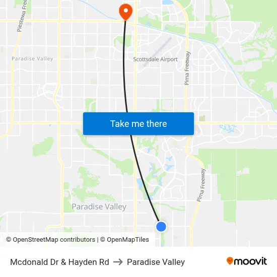 Mcdonald Dr & Hayden Rd to Paradise Valley map