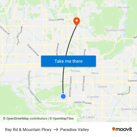 Ray Rd & Mountain Pkwy to Paradise Valley map