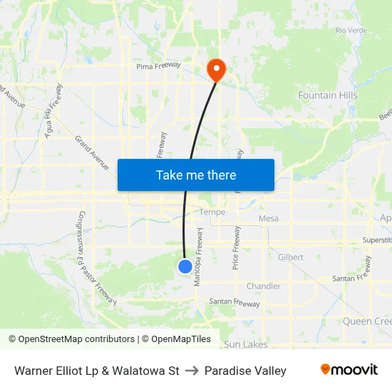 Warner Elliot Lp & Walatowa St to Paradise Valley map