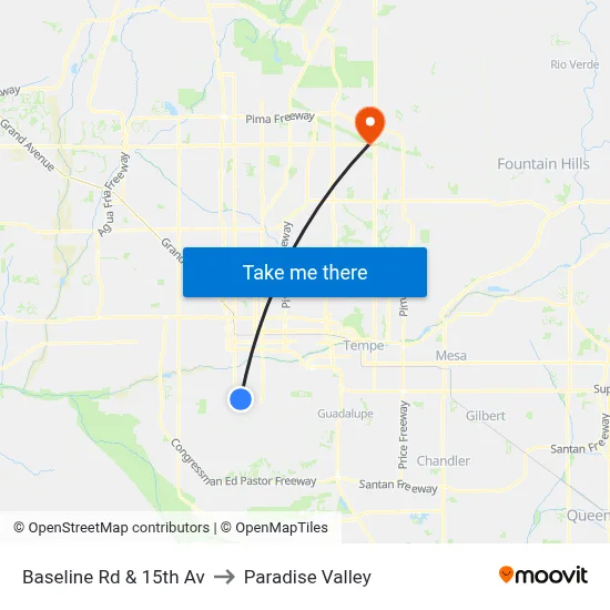 Baseline Rd & 15th Av to Paradise Valley map