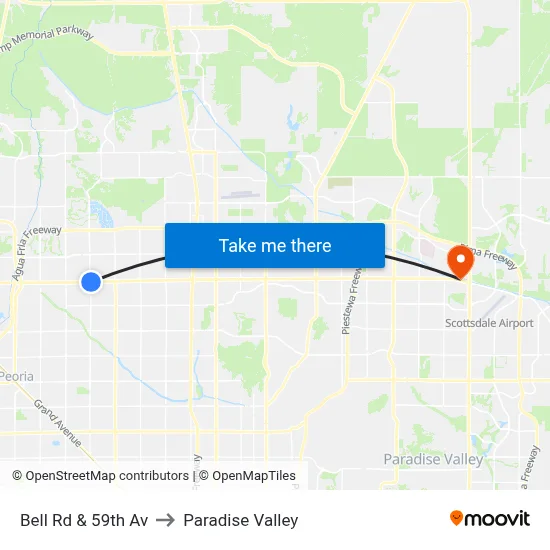 Bell Rd & 59th Av to Paradise Valley map
