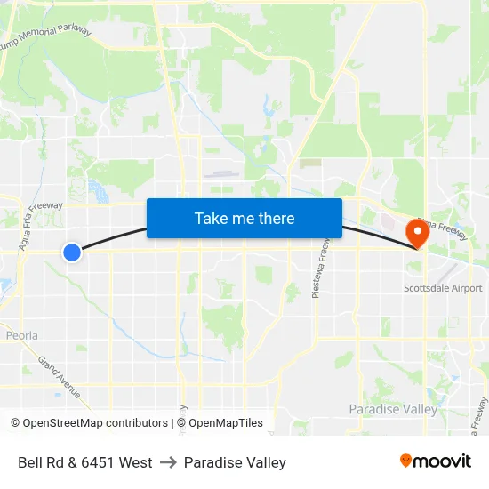 Bell Rd & 6451 West to Paradise Valley map