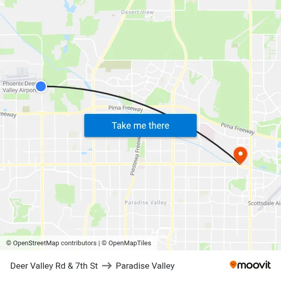 Deer Valley Rd & 7th St to Paradise Valley map