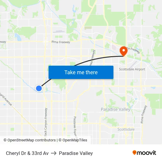 Cheryl Dr & 33rd Av to Paradise Valley map