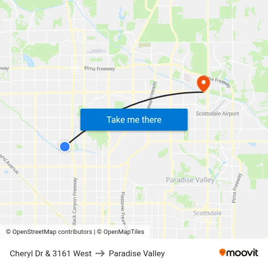 Cheryl Dr & 3161 West to Paradise Valley map