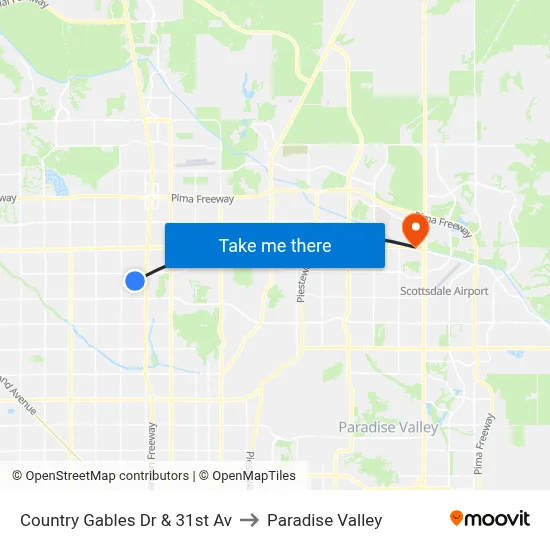 Country Gables Dr & 31st Av to Paradise Valley map