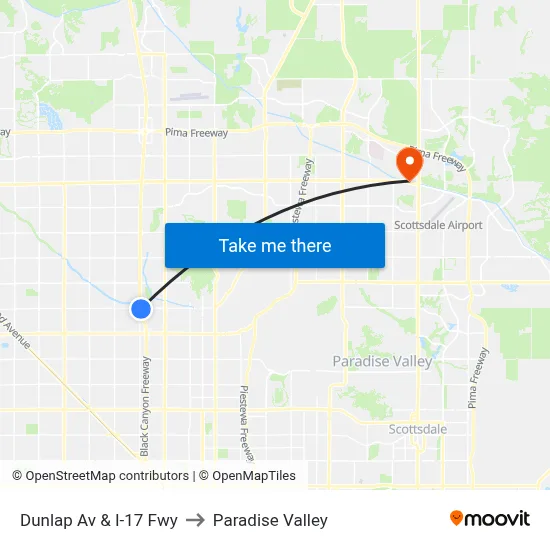 Dunlap Av & I-17 Fwy to Paradise Valley map