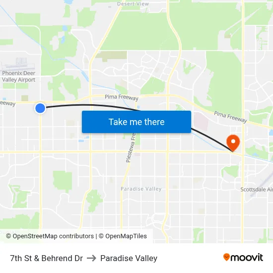 7th St & Behrend Dr to Paradise Valley map