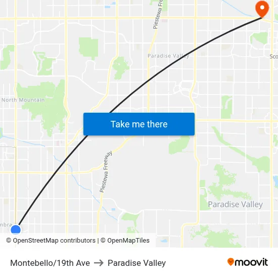 Montebello/19th Ave to Paradise Valley map
