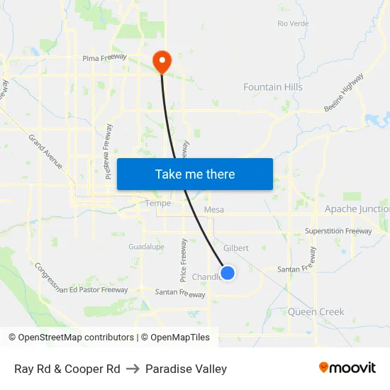 Ray Rd & Cooper Rd to Paradise Valley map