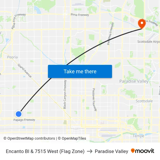Encanto Bl & 7515 West (Flag Zone) to Paradise Valley map
