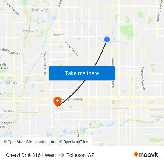 Cheryl Dr & 3161 West to Tolleson, AZ map