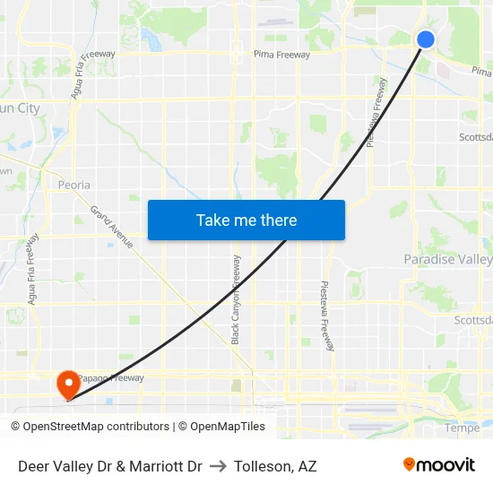 Deer Valley Dr & Marriott Dr to Tolleson, AZ map