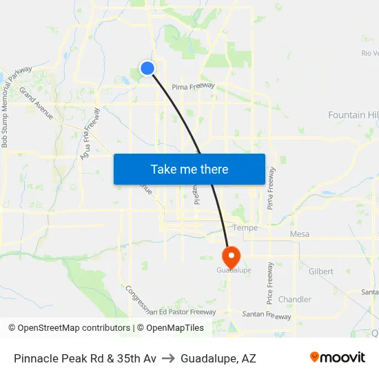 Pinnacle Peak Rd & 35th Av to Guadalupe, AZ map