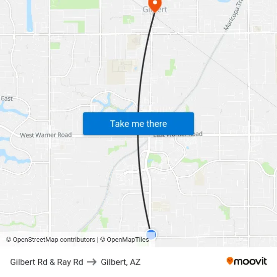 Gilbert Rd & Ray Rd to Gilbert, AZ map