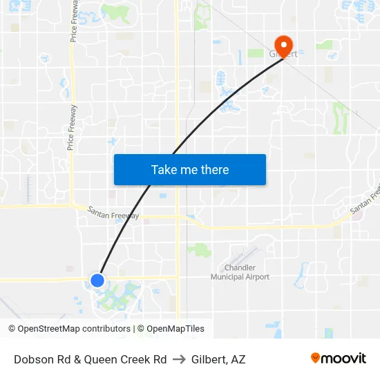 Dobson Rd & Queen Creek Rd to Gilbert, AZ map