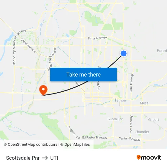 Scottsdale Pnr to UTI map