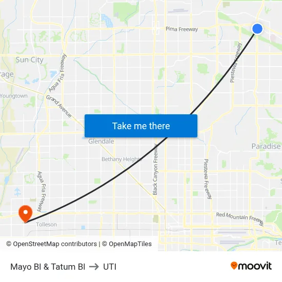Mayo Bl & Tatum Bl to UTI map