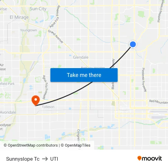 Sunnyslope Tc to UTI map