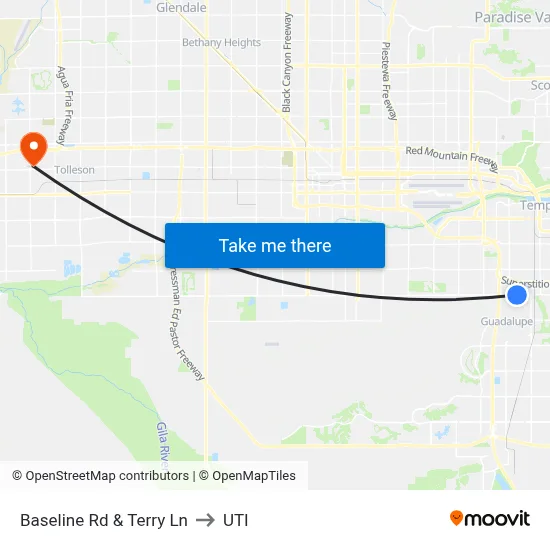 Baseline Rd & Terry Ln to UTI map