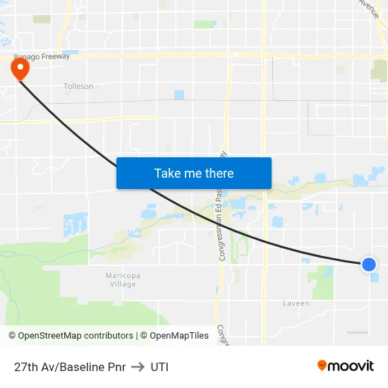 27th Av/Baseline Pnr to UTI map