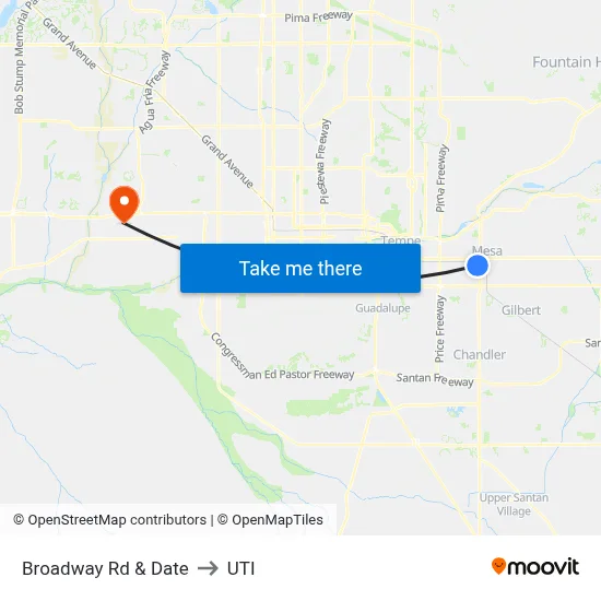 Broadway Rd & Date to UTI map
