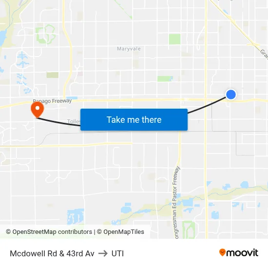 Mcdowell Rd & 43rd Av to UTI map