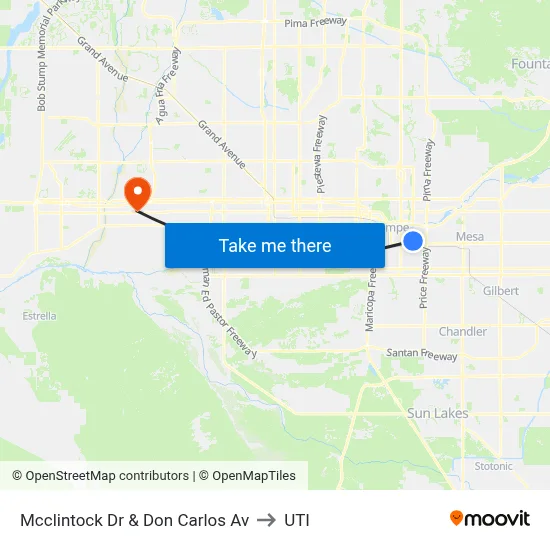 Mcclintock Dr & Don Carlos Av to UTI map