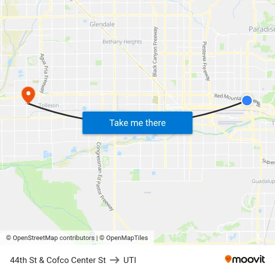 44th St & Cofco Center St to UTI map