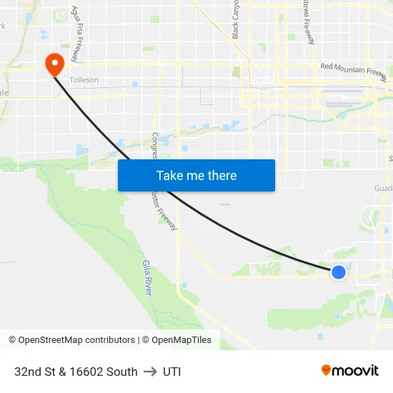 32nd St & 16602 South to UTI map