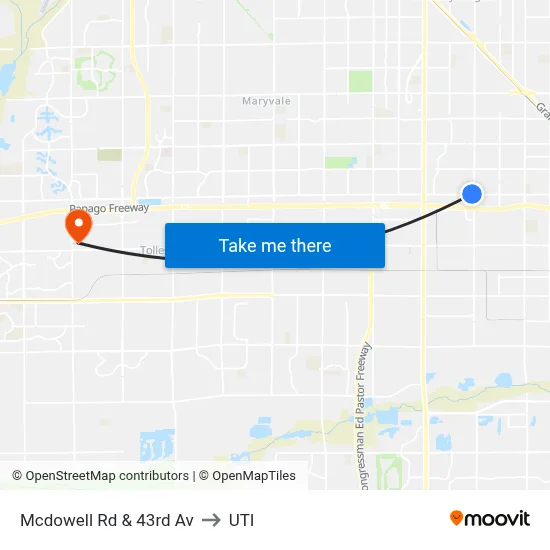 Mcdowell Rd & 43rd Av to UTI map