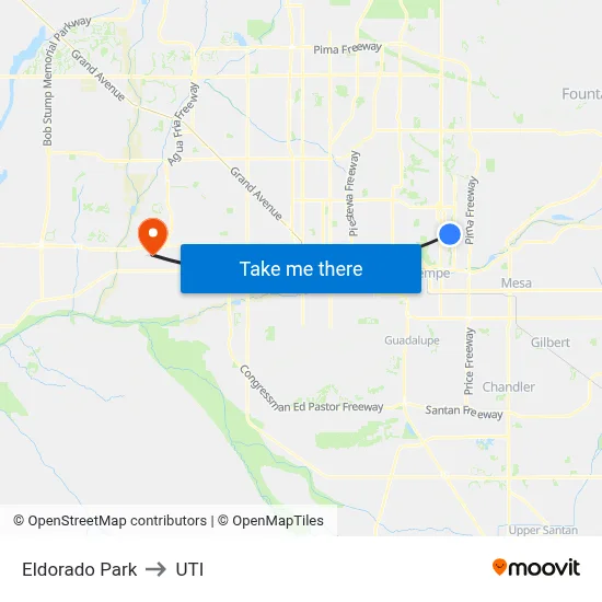 Eldorado Park to UTI map