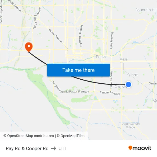 Ray Rd & Cooper Rd to UTI map